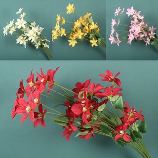 Wedding simulation flower 7-head clematis wedding layout high road lead flower material background ceiling flower arrangement line flower material