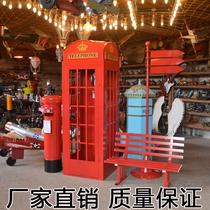 Signs Decorative Beauty Chen Model Suit Retro Mall Props Swing pieces Lump letterbox Postphone Red Phone Booth