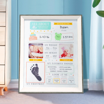 Baby hand and foot print 100-day anniversary gift diy creative family color hand print photo frame palm print customization