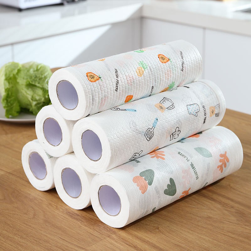 Lazy disposable dishwashing non-woven rags to remove oil stains without lint kitchen absorbent non-stick oil dry and wet dual-use paper towels