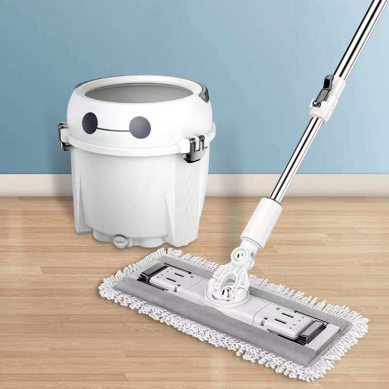 Thickened rotating mop bucket single bucket mop lazy mop wet and dry dual-use hand-washing mop good god mop clean