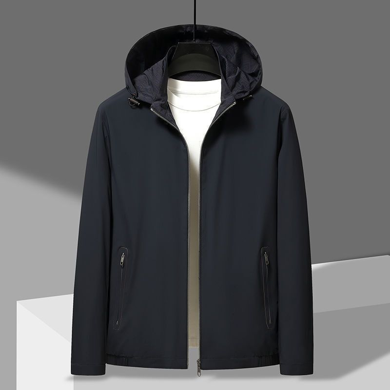 High-End Business Men's Clothing 2024 Spring New Casual Milk Silk Jacket Jacket Men's Middle-Aged Dad Hooded Top High-End Business Men's Clothing 2024 Spring New Casual Milk Silk Jacket Jacket Men's Middle-Aged Dad Hooded Top