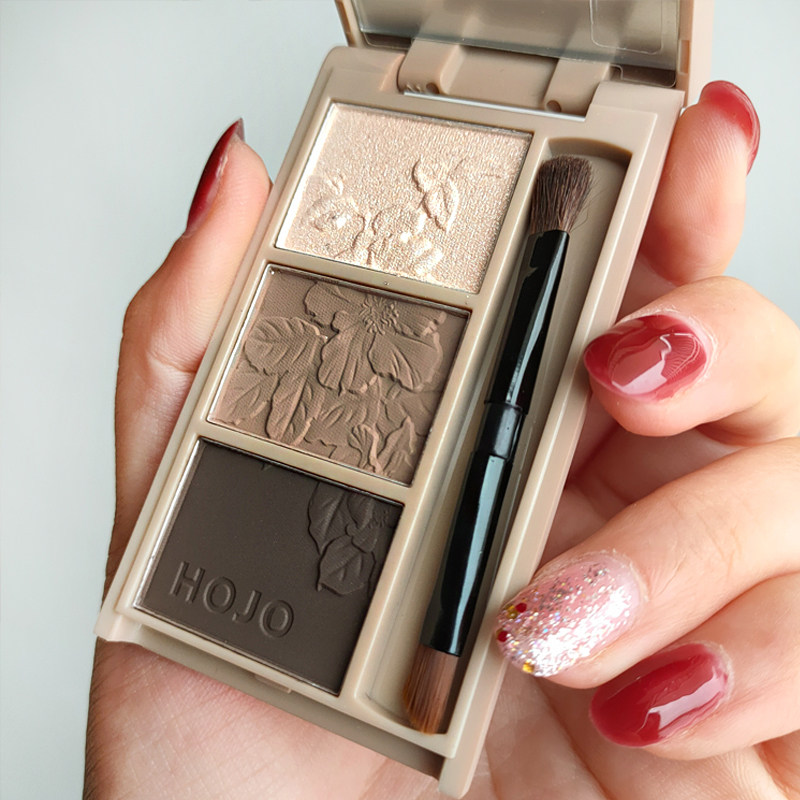 Internet celebrities recommend three-color eyebrow powder tray waterproof and sweat-proof non-marking long-lasting female natural non-smudged eyebrow beginners