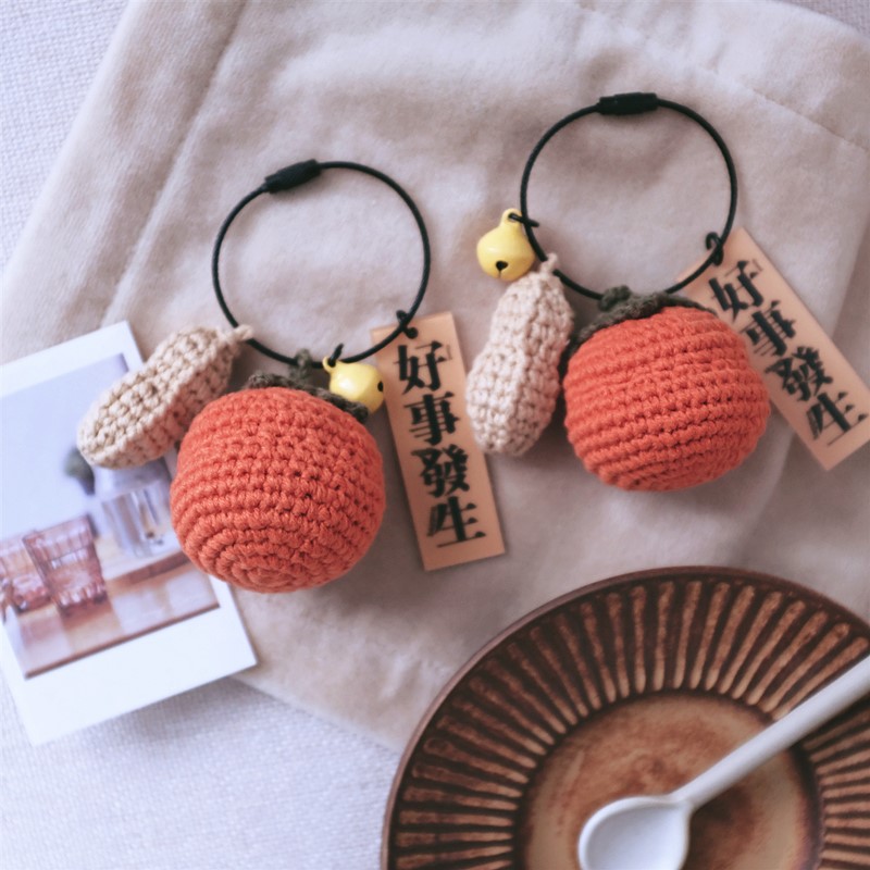 Good board with key button pendant persimmon Peanut Creative Bag small hanging decoration Good luck Birthday Gift