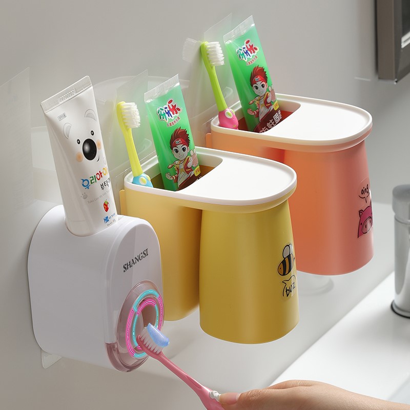 Children's toothbrushing cup girl Family suit Three cute mouthwatering cup mesh Red Luxurious Cartoon Wash Cup