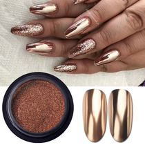Champagne Gold Metal Mirror Powder Nail Gel Polish Rub Glitt