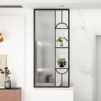 Nordic handwashing iron art Changhong glass partition semi-wall modern minimal toilet shoe cabinet screen entering the door
