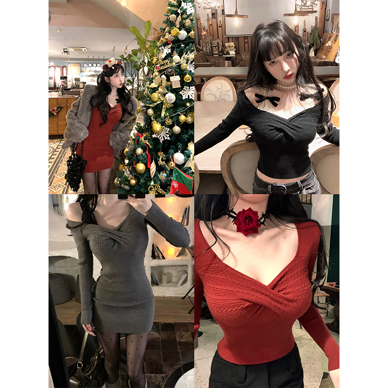 FunnJ party a few snow night Barbie Comeback Collection Waist Knit Dress Woman Design Sensation Bow Tie Bottom Blouses-Taobao