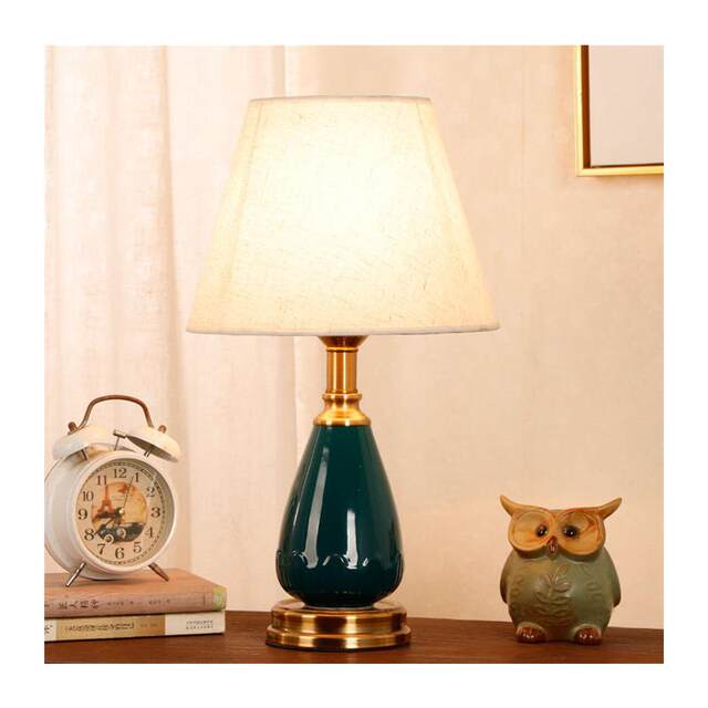 Ceramic Table Lamp for Bedroom, Simple Modern Chinese Style, Nordic Romantic and Warm Touch Dimmable Warm Light Bedside Lamp