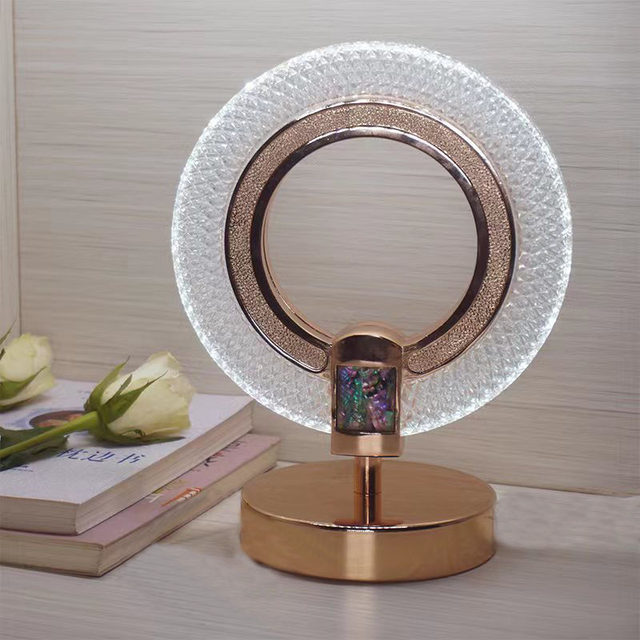 2025 Light Luxury Crystal Table Lamp, Warm and Romantic Hotel Led Small Table Lamp, Simple Bedroom Bedside Ambiance Night Light