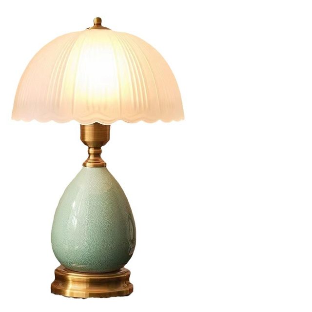 European-Style Table Lamp, Retro Pastoral Ceramic Glass Led Lamp, Study Desk Smart Lamp, Bedroom Decoration Bedside Lamp