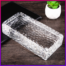 Honeycomb hot melt brick Glass brick Transparent square glass orange peel partition wall Crystal brick bar light transmissive curtain wall landscape wall