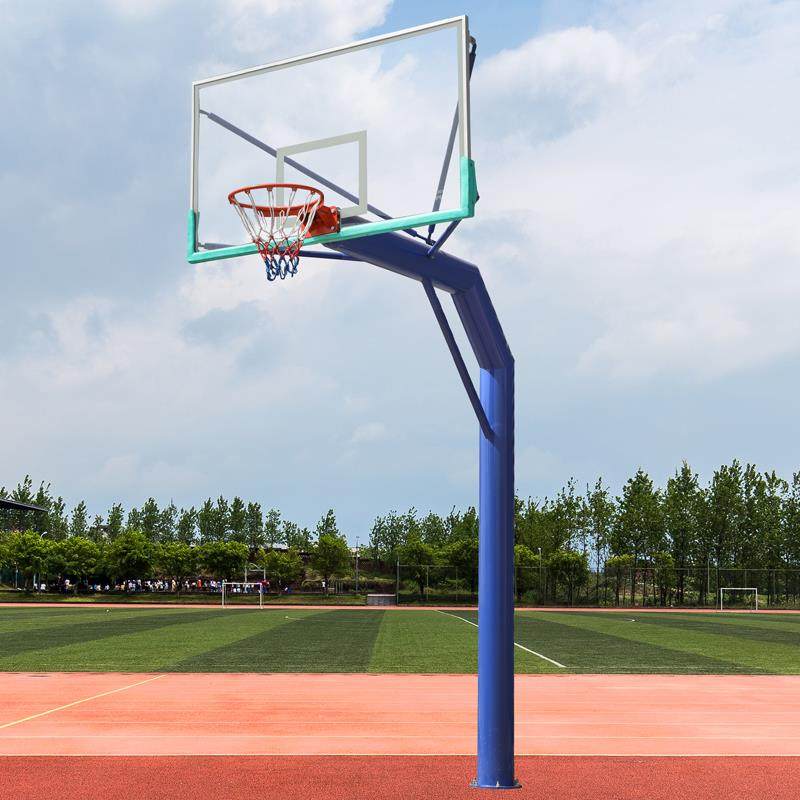 Basketball rack buried square tube fixed basketball rack round tube outdoor adult basketball rack Haiyan school ball frame