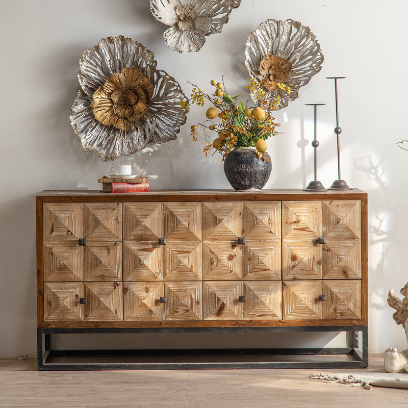 Wabi-Sabi Style Vintage Distressed Entryway Cabinet American Country-Style Homestay Coffee Hotel Decorative Cabinet Sofa Side Cabinet