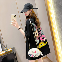 Minus Age Cartoon Summer 2022 New Korean Version Fashion Short Sleeve T-Shirt Woman Design Feeling of Long Compassionate Wins