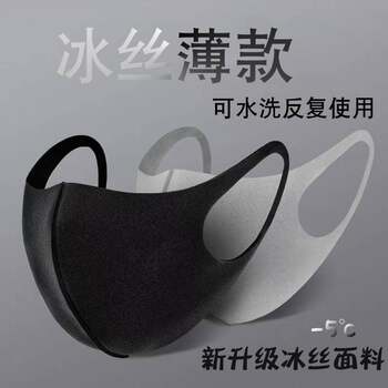 Celebrity-Style Sun Protection Mask for Women, Uv Protection, Thin Ice Silk, Black, High-Quality Fabric, Washable, Dustproof, Breathable