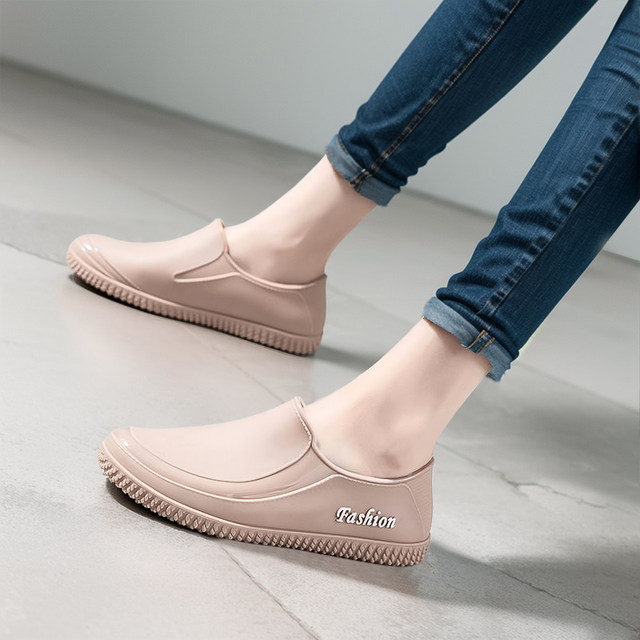 Women's Soft-Soled, Low-Cut, Short-Tube Rain Boots for Car Washing, Non-Slip, Waterproof Shoes for Food and Kitchen Work, Rubber Shoes, Rain Boots
