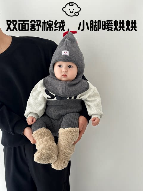 Baby Outdoor Socks, Sock Boots, Infant Plush Socks, Unisex Baby Winter Thickened Warm Non-Slip Floor Socks