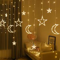Led star lamp small coloured lights flashing light string light full of Star Net Red bedroom Teenage Hearts room Decorative Window Curtain