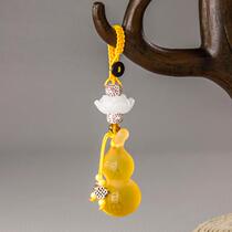 Furou glazed gourd handwoven rope small hanging decoration key buckle pendant creative personality car chain lock spoon ring ring