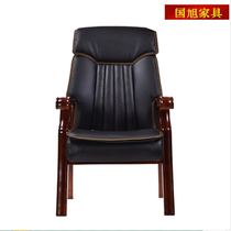 Solid Wood Large Class Chair Home Office Chair Staff Meeting Chair Genuine Leather Boss Chair Computer Chair Chess Board Room Mahjong Chair
