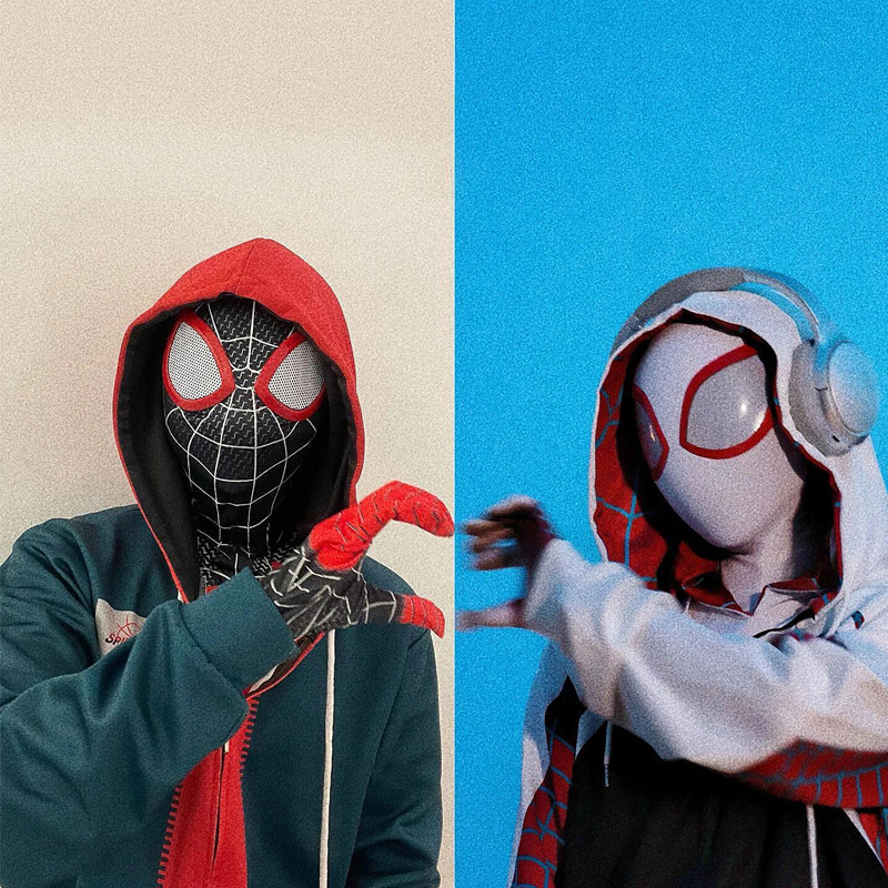 Spider-Man Adult Jacket Tight-Fitting Jumpsuit Gwen Miles Cosplay Anime Convention Halloween Hoodie Set Autumn
