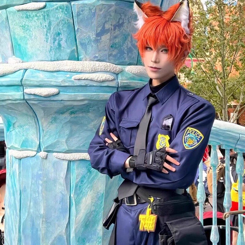 Zootopia 2 Nick Fox Nick Costume Rabbit Police Officer Cosplay Universal Animation Adult and Children Uniform Set