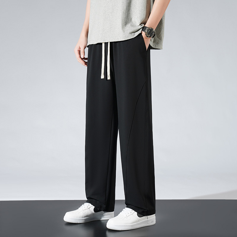 Men's Summer Cotton Thin Straight-Leg Sweatpants Trendy Versatile Youth Loose American Casual Pants