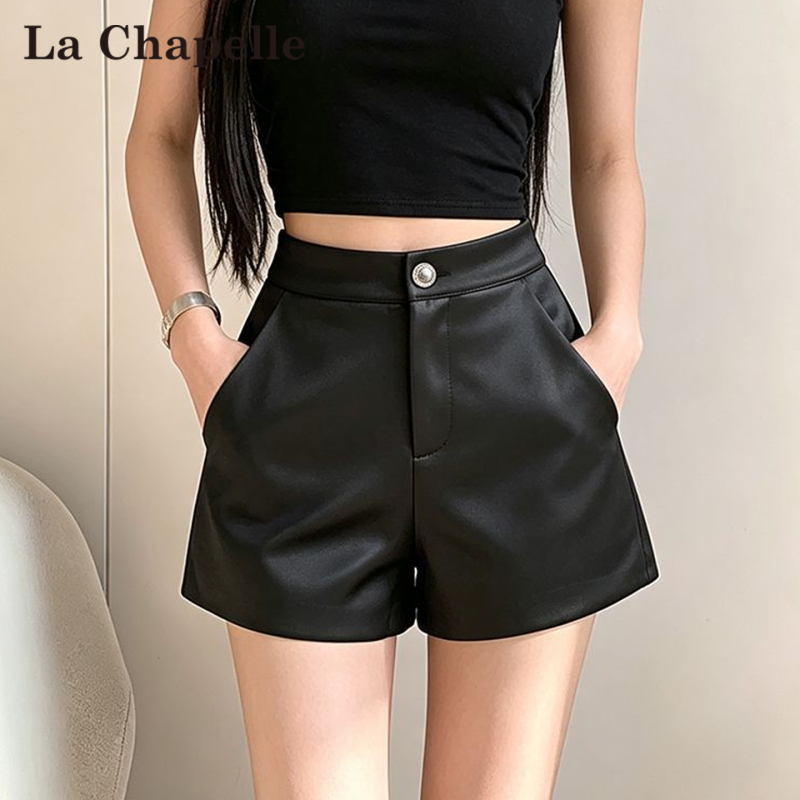 La Chapelle Black High-End Acetate Satin A-Line Shorts for Women, Summer High-Waisted Slimming Casual Shorts La Chapelle Black High-End Acetate Satin A-Line Shorts for Women, Summer High-Waisted Slimming Casual Shorts