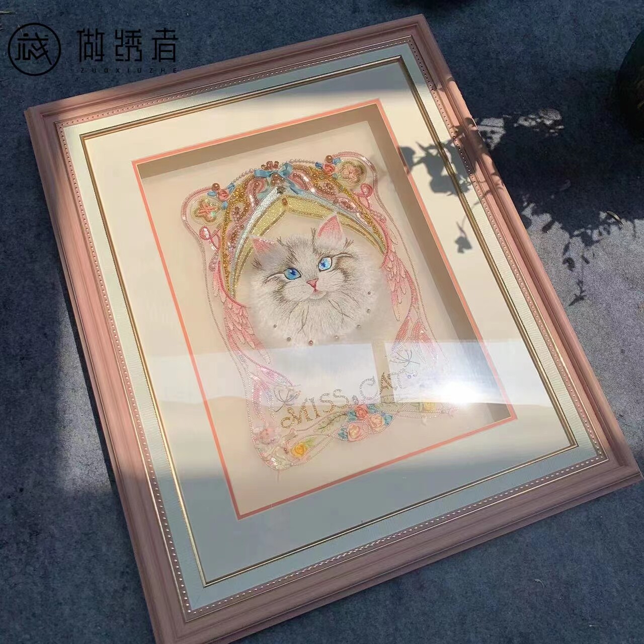 Make embroidered cute cat-to-be-embroidered cross-embroidered cross-embroidered DIY gift-Taobao