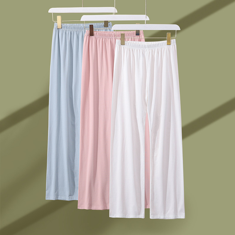 Home Pants Lady Thin Lady Casual Home Pants Spring Autummy Cotton exterior wearing summer white long pants