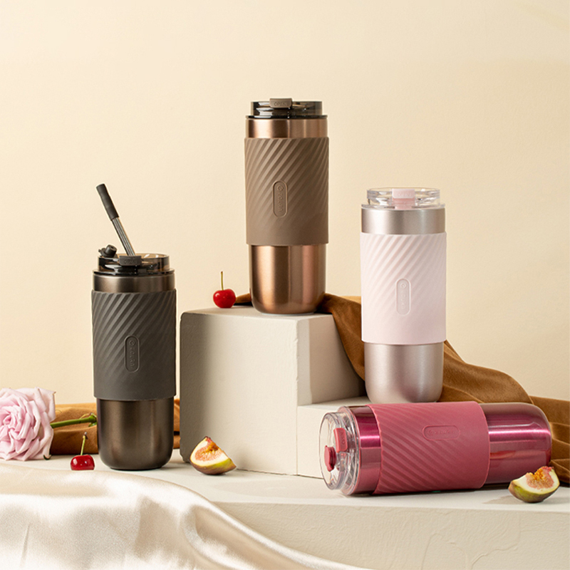 equra large-capacity stainless steel insulation cup with straw water cup coffee cup