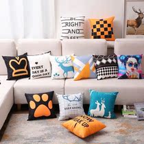 Sofa pillow cushion removable and washable car backrest waist protection office pillow bedside girl square pillow Ji BB