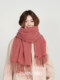 Rainbow candy dot scarf for women in winter thickened and warm imitation cashmere raspberry pink scarf with coat and shawl 2025 new style