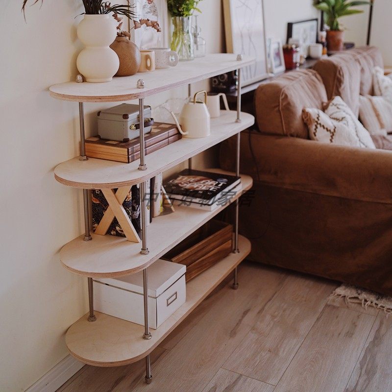Net red ocean board DIY shelf partition storage shelf multi-layer simple oval floor-to-ceiling bookshelf living room bedroom ins