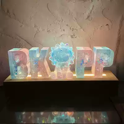 High-grade bkpp star surrounding glue drop capital letter handmade LED night light USB creative custom holiday birthday