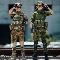 Childrens camouflage suit short sleeve suit special soldiers summer birthday gift walking dress