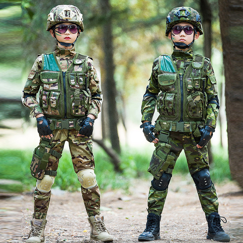 Camouflage uniform children's suit special forces boy summer catwalk photo