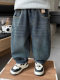 Boys' Autumn and Winter Fleece-Lined Jeans 2025 New Style Integrated Fleece Children's Pants Stylish Boys' Thickened Casual Long Pants