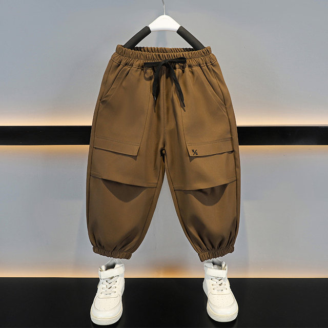 Children's Cargo Pants Boys' Trousers Spring and Autumn 2025 New Thin Long Pants Boys' Casual Pants for Toddlers