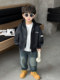 Boys' Hooded Jacket, Autumn 2025 New Style, Children's Fake Two-Piece Windbreaker, Little Boys' Spring and Autumn Fashionable Baseball Jacket