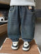 Boys' Autumn and Winter Fleece-Lined Jeans 2025 New Style Integrated Fleece Children's Pants Stylish Boys' Thickened Casual Long Pants