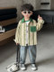 Boys' Long-Sleeved Shirts, Autumn 2025 New Style, Kidsren's Cardigan Shirts, Stylish Baby Spring and Autumn Striped Tops
