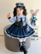 Rabbit Police Officer Girls' Long Sleeve Dress Spring 2026 New Children's Cartoon Dress Cute Girl Lolita Dress