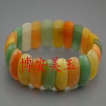 Xinjiang Gobi Colored Jade Aventurine Jade Bracelet Womens Colorful Quartzite Jade Bracelet Bracelet