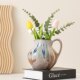 Nordic retro pastoral style glazed ceramic vase creative home gardening one-ear kettle flower arrangement decorative flower vessel