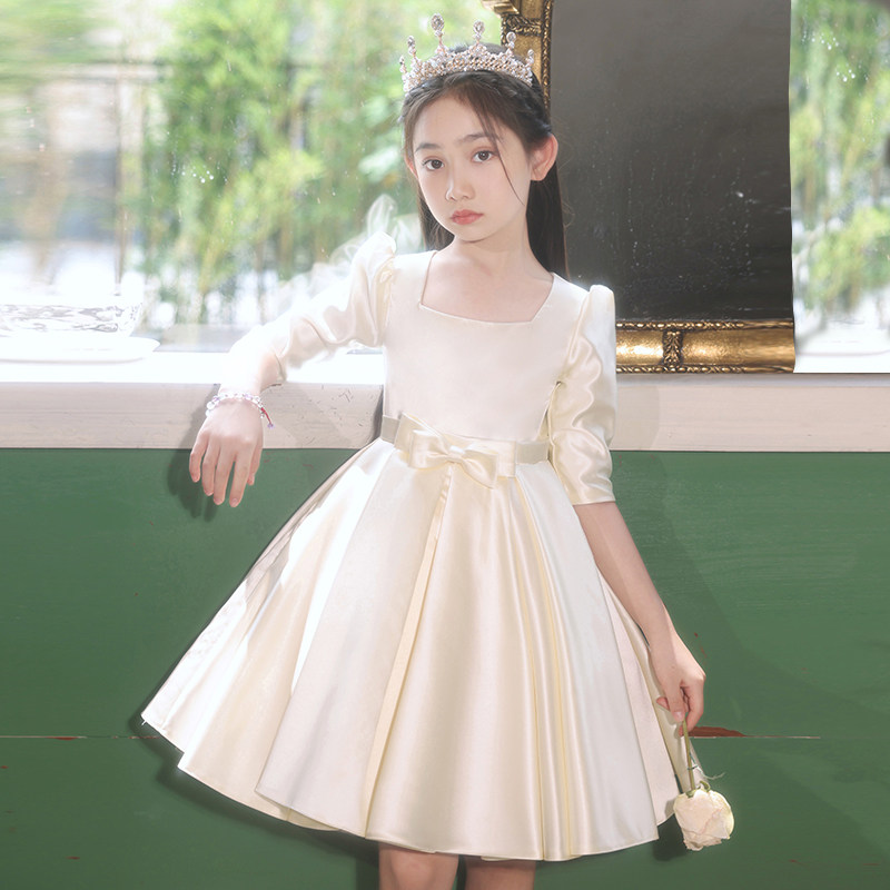 25年新款高端女童生日晚礼服花童洋气公主裙,儿童小主持人/钢琴/走秀演出服秋季穿搭必备-儿童礼服-淘宝好物网