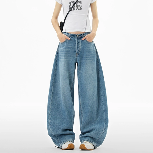 Джинсы, осенние штаны, свободный крой