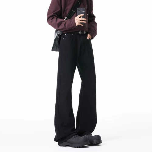 Черные джинсы Bootcut BWKA Paris для женщин и мужчин, весенние прямые брюки высокого класса с чистым кроем