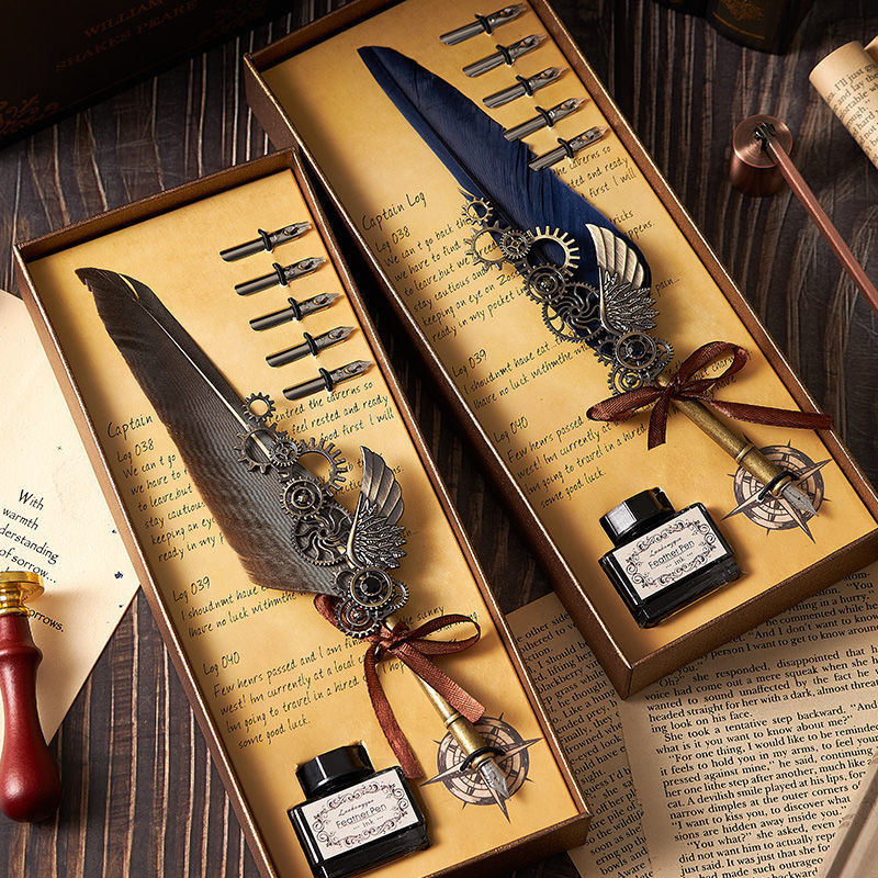 Birthday Gift with a Niche and Sophisticated Feel, a Thoughtful Gift with a Feather Pen, High Aesthetic Value, Practical, Meaningful, Creative New Year Gift